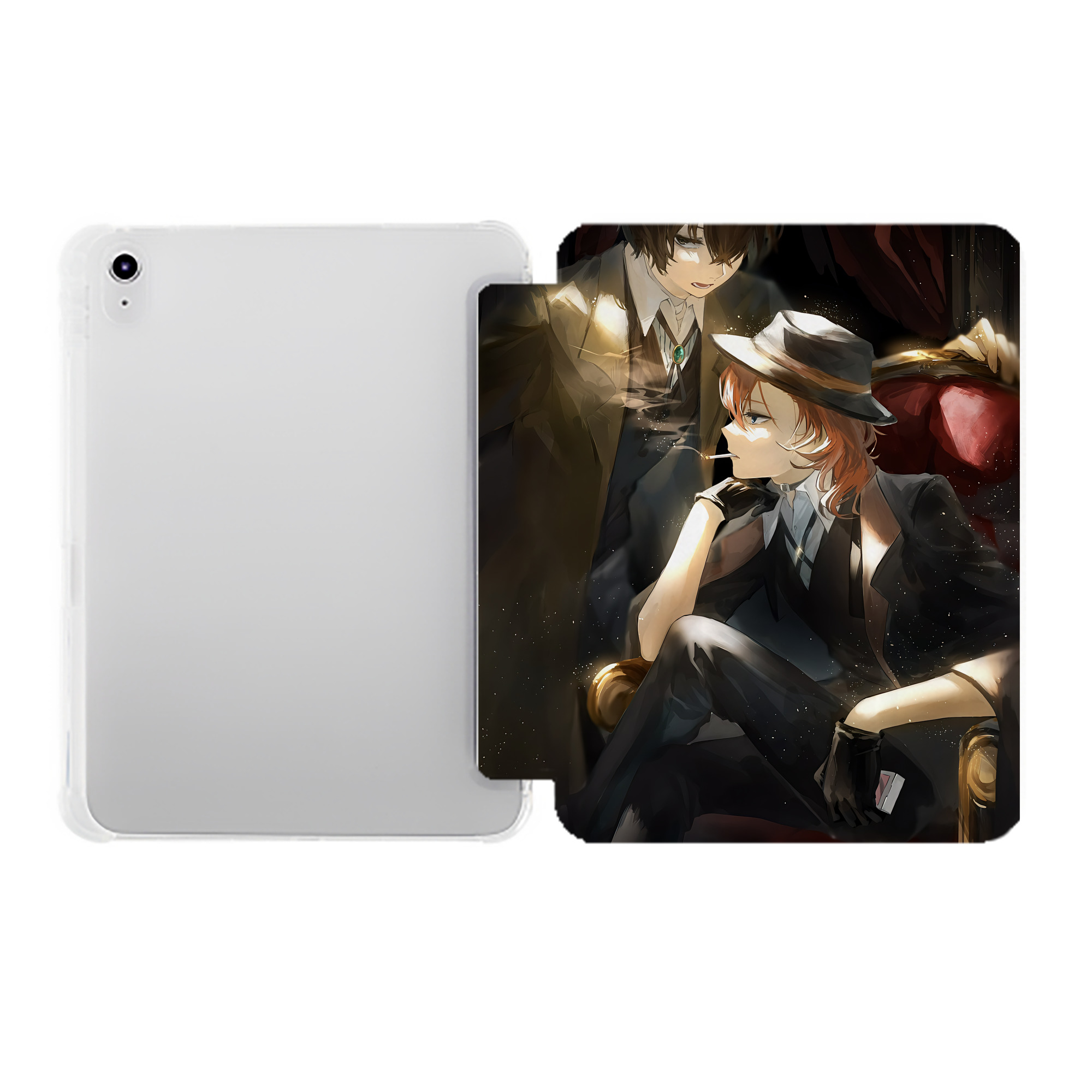 （画像用） 文豪ストレイドッグス Bungo Stray Dogs IPad ケース ペン収納付き 三つ折りスタンド PUレザー×シリコン 対応機種9.5/10.5/10.9インチ